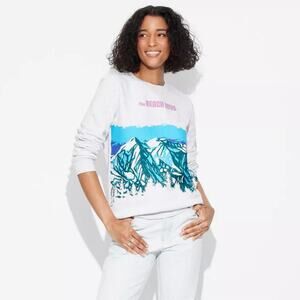 The Beach Boys Women's Mountain Graphic Sweatshirt Heather Gray Size XXS